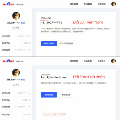 Baidu số điện thoại việt nam